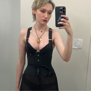 Corset Story Expert Waist Training Waspie - Black Cotton - Size 22